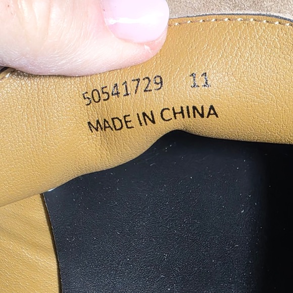 BOSS Limber Suede Penny Loafers Shoes Bologna Italy Light Tan Mens Size 11 - Picture 7 of 7